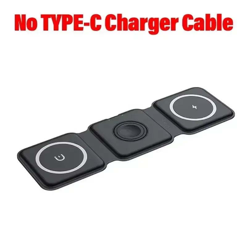 Ultimate 3-in-1 Magnetic Wireless Charger Dock for Magsafe: Fast Charging for iPhone 16/15/14/13/12 Pro Max, Apple Watch, and AirPods