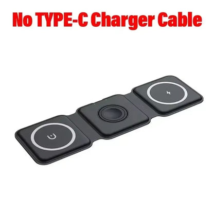 Ultimate 3-in-1 Magnetic Wireless Charger Dock for Magsafe: Fast Charging for iPhone 16/15/14/13/12 Pro Max, Apple Watch, and AirPods