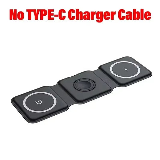 Ultimate 3-in-1 Magnetic Wireless Charger Dock for Magsafe: Fast Charging for iPhone 16/15/14/13/12 Pro Max, Apple Watch, and AirPods