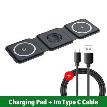 Ultimate 3-in-1 Magnetic Wireless Charger Dock for Magsafe: Fast Charging for iPhone 16/15/14/13/12 Pro Max, Apple Watch, and AirPods