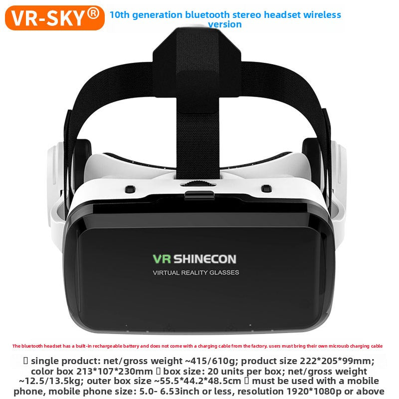 Wireless Bluetooth VR Headset G04BS with 3D Virtual Reality Game Helmet