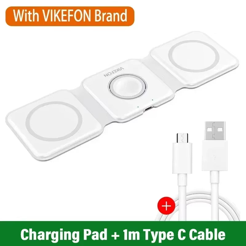 Ultimate 3-in-1 Magnetic Wireless Charger Dock for Magsafe: Fast Charging for iPhone 16/15/14/13/12 Pro Max, Apple Watch, and AirPods