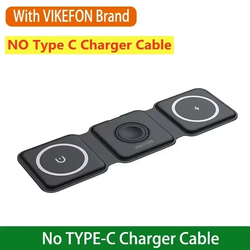 Ultimate 3-in-1 Magnetic Wireless Charger Dock for Magsafe: Fast Charging for iPhone 16/15/14/13/12 Pro Max, Apple Watch, and AirPods