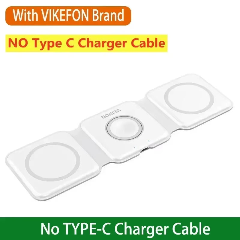Ultimate 3-in-1 Magnetic Wireless Charger Dock for Magsafe: Fast Charging for iPhone 16/15/14/13/12 Pro Max, Apple Watch, and AirPods