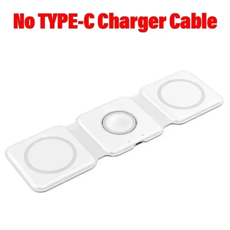 Ultimate 3-in-1 Magnetic Wireless Charger Dock for Magsafe: Fast Charging for iPhone 16/15/14/13/12 Pro Max, Apple Watch, and AirPods