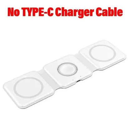 Ultimate 3-in-1 Magnetic Wireless Charger Dock for Magsafe: Fast Charging for iPhone 16/15/14/13/12 Pro Max, Apple Watch, and AirPods