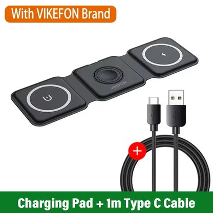 Ultimate 3-in-1 Magnetic Wireless Charger Dock for Magsafe: Fast Charging for iPhone 16/15/14/13/12 Pro Max, Apple Watch, and AirPods